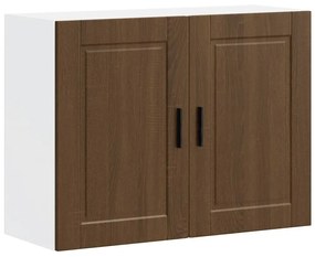 854074 vidaXL Кухненски стенен шкаф Porto, кафяв дъб, инженерно дърво