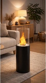 Биокамина ROMA 26,5x80,5 см 2 kW черна + защитен капак