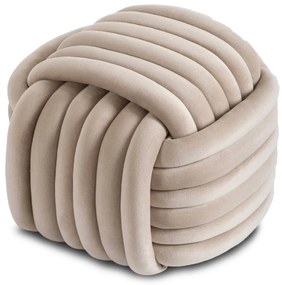 Плетена пуфа от велур MAGMA - различни цветови решения Кремообразно