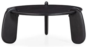 Черна кръгла масичка за кафе от масивно манго ø 80 cm Tamira – MOME