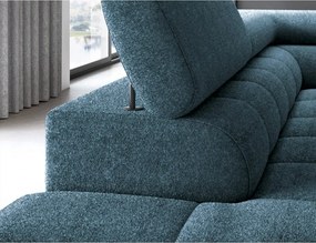 Син разтегателен ъглов диван с място за съхранение от букле (ляв ъгъл L форма) Ferucce – ELTAP