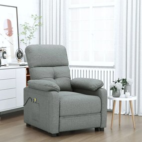 3073813 vidaXL Електрически масажен стол, тъмносив, текстил