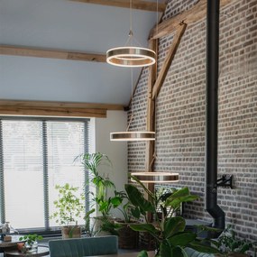 Стъклена висяща лампа кръгла с LED 3-степенна димируема 3-светлина - Lyani