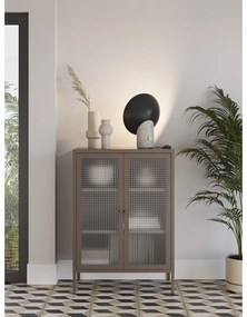 Сива метална витрина 70x100x40 cm Layna – Marckeric