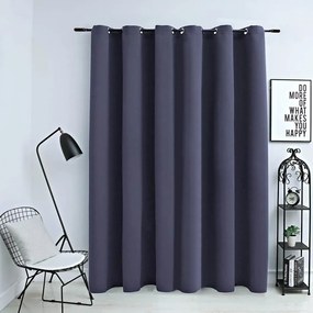 134421 vidaXL Затъмняваща завеса с метални халки, антрацит, 290x245 см