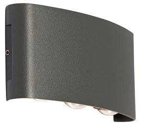 Външна стенна лампа тъмно сива с LED 6-светлинна IP54 - Silly