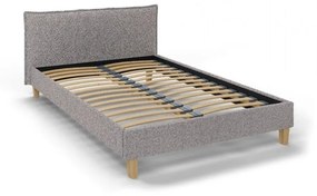 Сиво тапицирано двойно легло с решетка 140x200 cm Tina - Ropez