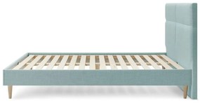 Тюркоазено тапицирано двойно легло с решетка 160x200 cm Elyna - Bobochic Paris