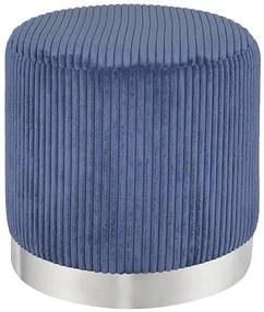 Пуф atmosphera Sylia, Рипсено кадифе, Ø38 cm - Тъмносин