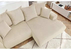 Кремав кадифен ъглов диван Enjoy – Bobochic Paris