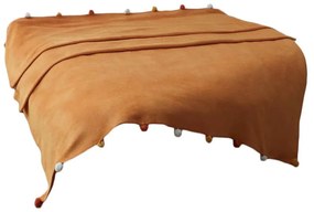 Покривало за легло от флийс в цвят горчица 200x220 cm Pom Pom – Mijolnir