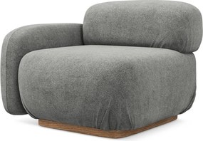 Сив модул за диван от букле (ляв ъгъл) Ailani – Makamii