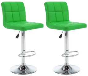 323642 vidaXL Бар табуретки, 2 бр, зелени, изкуствена кожа