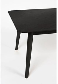 Черна масичка за кафе с дъбов плот 60x120 cm Fabio – White Label