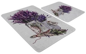 Лилави-светлосиви килими за баня в комплект от 2 бр. 60x100 cm Purpura – Foutastic