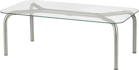 Масичка за кафе със стъклен плот в сребрист цвят 60x110 cm Uku – noo.ma