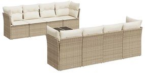 3217308 vidaXL Градински комплект диван с възглавници 9 части бежов полиратан