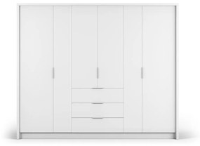 Бял гардероб 255x217 cm Wells - Cosmopolitan Design