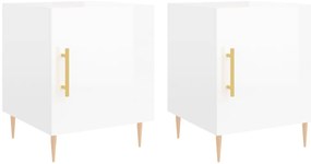 827537 vidaXL Нощни шкафчета 2 бр бял гланц 40x40x50 см инженерно дърво