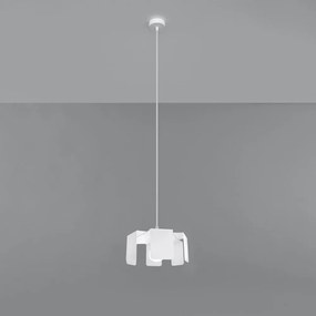 Бяло висящо осветително тяло с метален абажур ø 24 cm Rossario – Nice Lamps