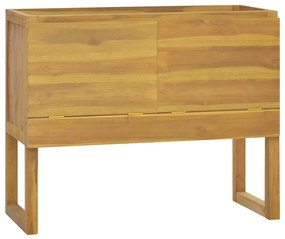 338248 vidaXL Шкаф за баня, 90x40x75,5 см, тиково дърво масив