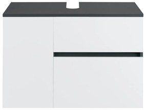 Стенен шкаф за мивка в бял и антрацитен цвят 80x53 cm Wisla – Støraa