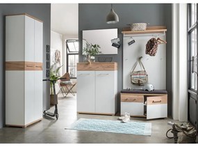 Панел за закачалки в дъбов декор в бяло и натурално Topix - Germania