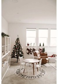 Кремав ръчно изработен памучен детски килим подходящ за пране ø150 cm ABC Natural Black – Lorena Canals