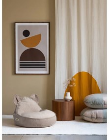 Бежов кадифен детски пуф Bear – Wigiwama