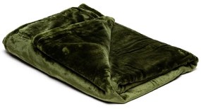 Маслиненозелено микроплюшено одеяло, 150 x 200 cm - My House