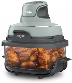 Фритюрник с горещ въздух преносим 4в1 Ninja CRISPi FN101EUSG, 1700W, 3.8l, 6 порции, 2 стъклени контейнера, 4 програми, Без PFAS и BPA, Зелен