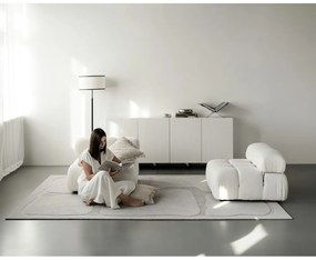 Светлосив вълнен килим 133x190 cm Morphic Organica – Agnella