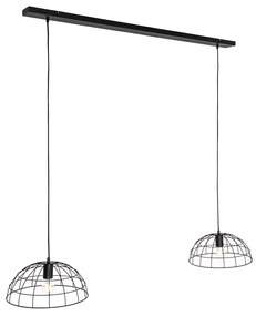 Индустриално висящо осветително тяло черно 2-светлина - Hanze