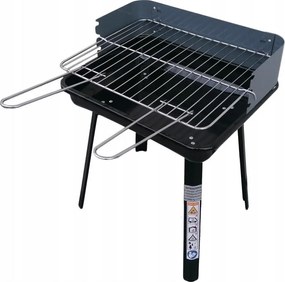 Барбекю на дървени въглища Master Grill & Party MG936, Регулируема решетка, Сгъваемо, Черен