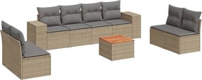 3257739 vidaXL Градински комплект диван с възглавници 9 части бежов полиратан