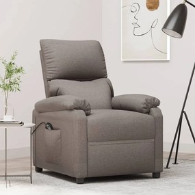 3098432 vidaXL Електрически реклайнер стол, таупе, текстил