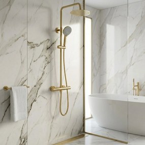 Душ комплект без чучур с термостат Rea Lungo Gold