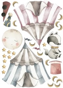 Стикер за стена в детската стая - цирк с животни