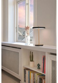 Черна LED затъмняваща се настолна лампа с метален абажур (височина 31 cm) Asteria Move – UMAGE