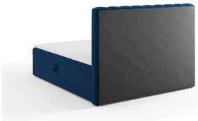 Тъмносиньо боксспринг легло с място за съхранение 180x200 cm Gina - Milo Casa