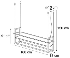 Интелигентна висяща лампа ръждивокафява с поставка, включително 4 Wifi A60 - Cage Rack