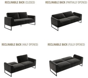 Черен разтегателен диван 217,2 cm Adley - CosmoLiving by Cosmopolitan