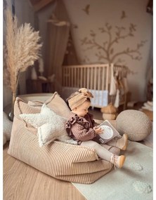 Светлокафява детска възглавница за диван от букле Ball – Wigiwama