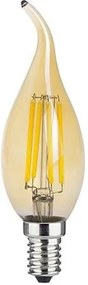 Лампа LED Filament E14 Candle 4W 2700K Dimmable Amber Tip  (10 τεμάχια)