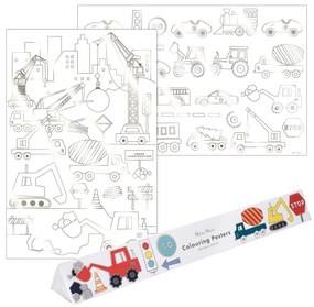 Картинки за оцветяване Construction – Meri Meri