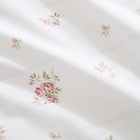 Кремаво единично спално бельо от памук перкал 135x200 cm Vintage Rosebud Lace – Bianca