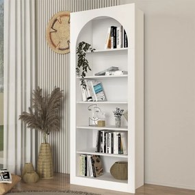 Войла меламиново библиотека в бял цвят 74x35x180см.