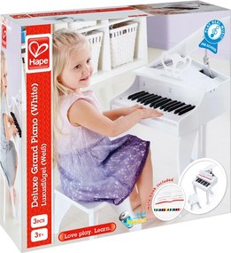 Hape - Детско пиано със стол Deluxe бяло H0338