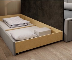 Сив шенилов разтегателен диван с място за съхранение 214 cm Fulgeo – ELTAP