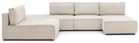 Кремав променлив велурен ъглов диван Nihad modular - Bobochic Paris